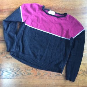 Vintage 100% Cashmere ColorBlock Crew Neck Sweater